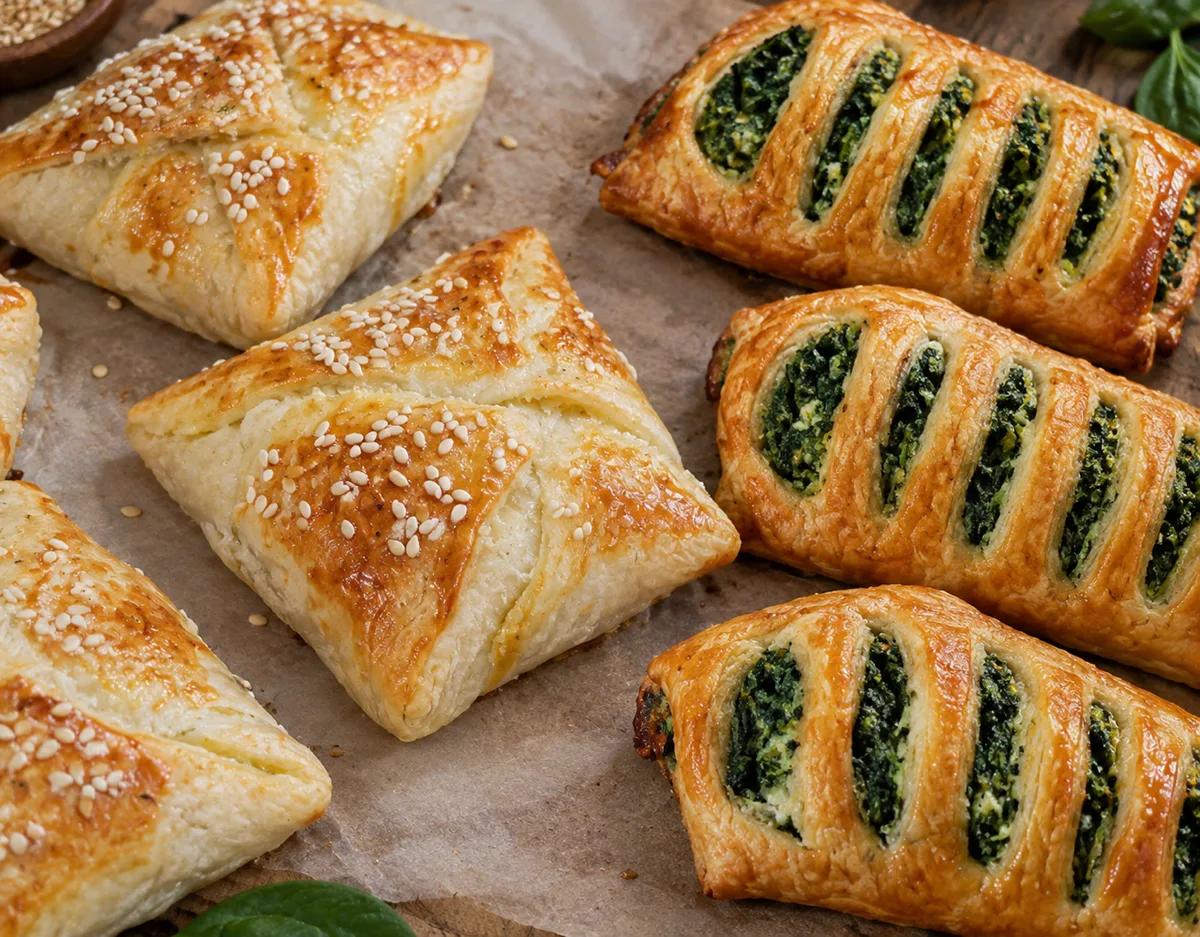 Puff Pastry (Sloyka) With Spinach or Cheese · Слойка